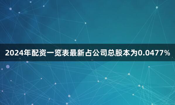 2024年配资一览表最新占公司总股本为0.0477%